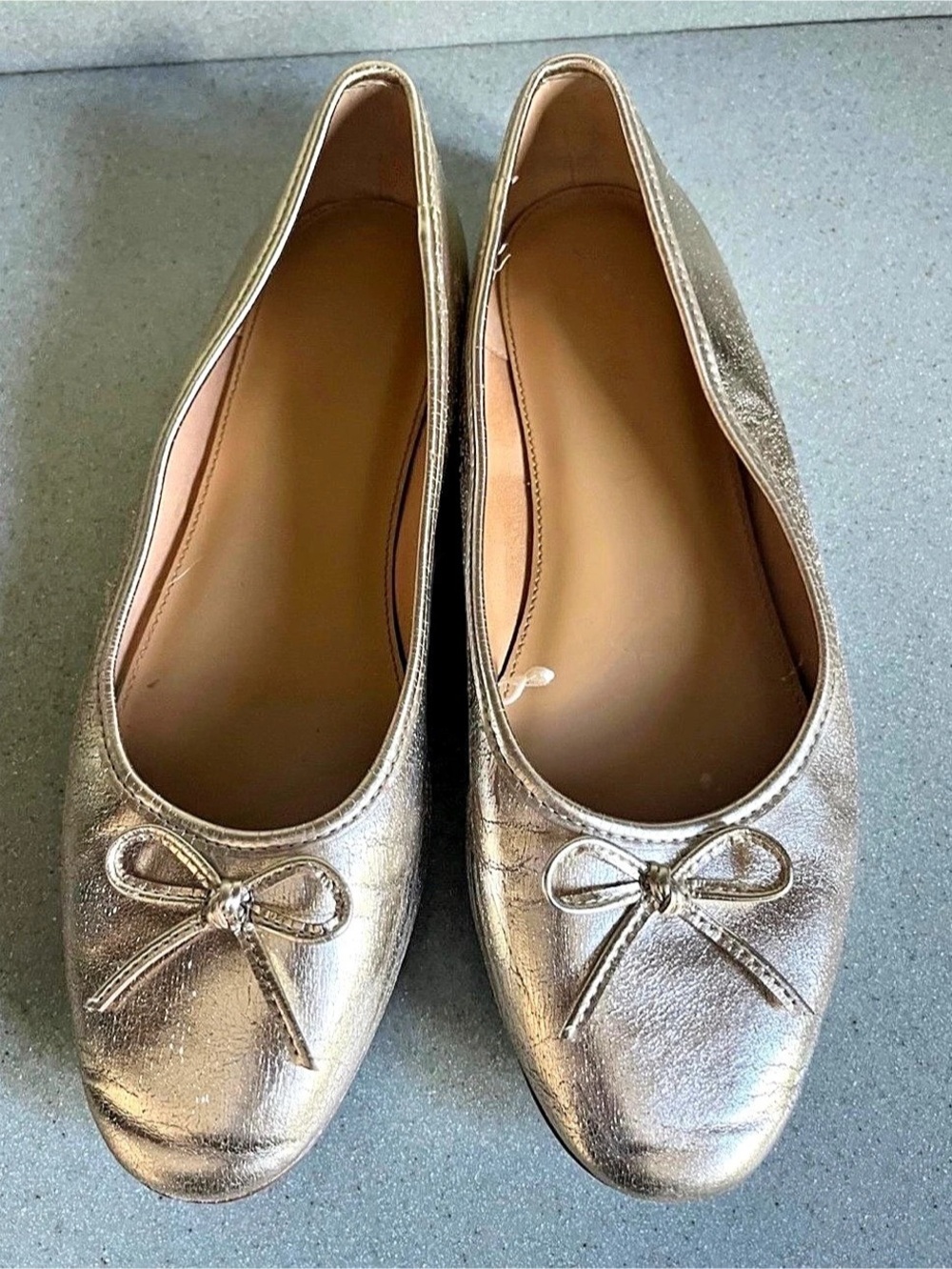 J.Crew Metallic Bow Flats US 7.5 (38)